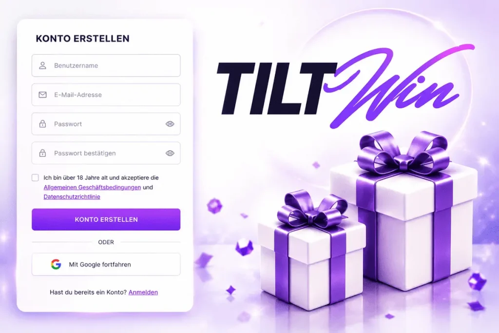 Anmeldeformular für TiltWin